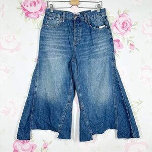 NEW Free Peopke We The Free Ripple Wide Leg Crop Denim Jeans 29